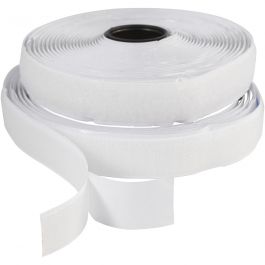 Klettband Haken & Ösen, selbstklebend, B 20 mm, Weiß, 5 m/ 1 Rolle [HOB-41020]