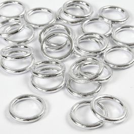 Plastikringe, Größe 15 mm, Dicke 2 mm, Silber, 25 Stk/ 1 Pck [HOB-41260]