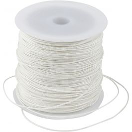 Macramé-Kordel, Dicke 0,8 mm, Weiß, 50 m/ 1 Rolle [HOB-41571]
