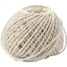 Papiergarn, Dicke 2,5-3 mm, Weiß, 150 g, 40 m/ 1 Knäuel [HOB-41726]