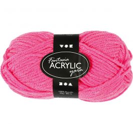 Fantasia Polyacryl Garn, L 80 M, Neonpink, 50 g/ 1 Knäuel [HOB-421708]