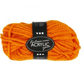 Fantasia Polyacryl-Wolle, L 35 M, Maxi, Neonorange, 50 g/ 1 Knäuel [HOB-421860]