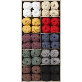 Baumwoll-Schlauchgarn, L 45 m, Sortierte Farben, 100 Knäuel/ 1 Pck [HOB-42500]