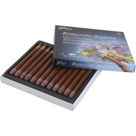Gallery Aquarell-Kreide, Braun, 12 Stk/ 1 Pck [HOB-427374]