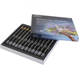 Gallery Aquarell-Kreide, Schwarz, 12 Stk/ 1 Pck [HOB-427384]