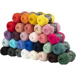 Baumwollgarn, Nr. 8/4, L 170 M, Sortierte Farben, 30x50 g/ 1 Pck [HOB-431000]