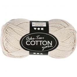 Baumwollgarn, Nr. 8/4, L 170 M, Beige, 50 g/ 1 Knäuel [HOB-431050]
