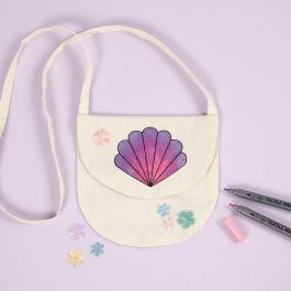 Schultertasche, Muschel, Größe 15x14 cm, 110 g, Hellnatur, 1 Stk [HOB-44552]