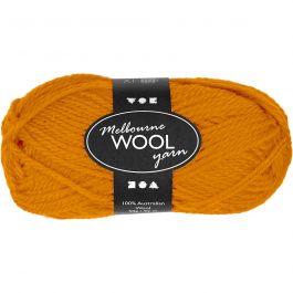Melbourne Wool Yarn, L 92 M, Ocker, 50 g/ 1 Knäuel [HOB-44706]