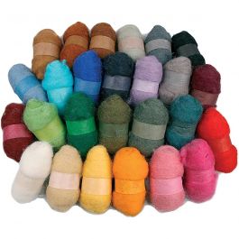 Wolle Kardiert, Sortierte Farben, 26x25 g/ 1 Pck [HOB-45199]