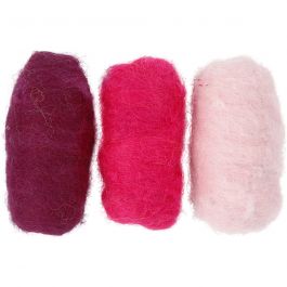 Wolle Kardiert, Harmonie in Lila-Pink, 3x10g/ 1 Pck [HOB-45334]