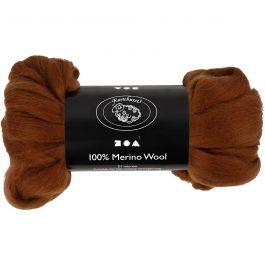 Merinowolle, Dicke 21 my, Braun, 100 g/ 1 Pck [HOB-46024]