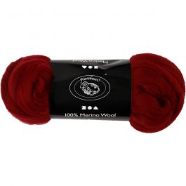 Merinowolle, Dicke 21 my, Dunkelrot, 100 g/ 1 Pck [HOB-46085]