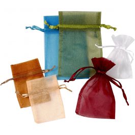 Organza-Beutel, Größe 7x10+10x15 cm, Sortierte Farben, 30 Stk/ 1 Pck [HOB-47423]