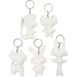 Schlüsselanhänger aus Stoff, H 6-10 cm, 5 Stk/ 1 Pck [HOB-49503]