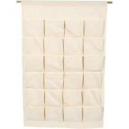 Organizer-Taschen zum Aufhängen, H 93 cm, B 60 cm, Hellnatur, 1 Stk [HOB-49735]