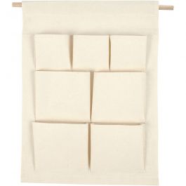 Organizer-Taschen zum Aufhängen, H 46 cm, B 34 cm, Hellnatur, 1 Stk [HOB-49737]