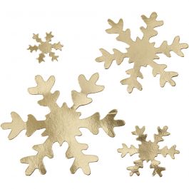 Schneeflocke, D 3+5+8+10 cm, 350 g, Gold, 16 Stk/ 1 Pck [HOB-49897]
