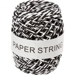 Papierkordel, Dicke 1 mm, Schwarz/Weiß, 50 m/ 1 Rolle [HOB-50327]
