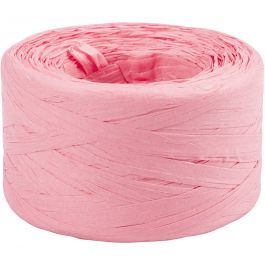 Papierbast (Raffia), B 7-8 mm, Hellrosa, 100 m/ 1 Rolle [HOB-503296]