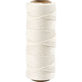 Bambuskordel, Dicke 1 mm, Weiß, 65 m/ 1 Rolle [HOB-503481]