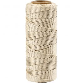Bambuskordel, Dicke 1 mm, Naturweiß, 65 m/ 1 Rolle [HOB-503482]