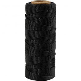 Bambuskordel, Dicke 1 mm, Schwarz, 65 m/ 1 Rolle [HOB-503483]