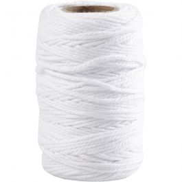 Baumwollkordel, Dicke 1,1 mm, Weiß, 50 m/ 1 Rolle [HOB-503791]