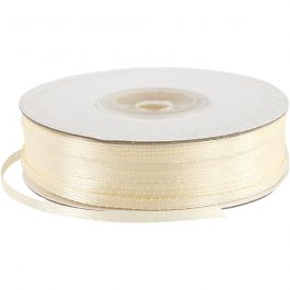 Satinband, B 3 mm, Naturweiß, 100 m/ 1 Rolle [HOB-51366]