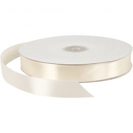 Satinband, B 20 mm, Naturweiß, 100 m/ 1 Rolle [HOB-51368]