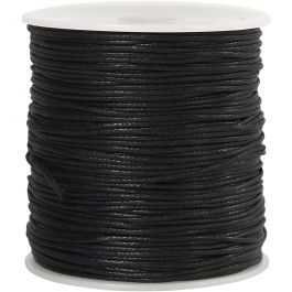 Baumwollkordel, Dicke 1 mm, Schwarz, 100 m/ 1 Pck [HOB-51514]