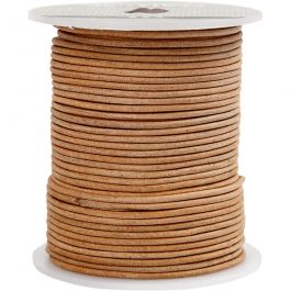 Lederband, Dicke 2 mm, Beige, 50 m/ 1 Rolle [HOB-51542]