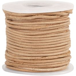 Lederband, Dicke 1 mm, Natur, 10 m/ 1 Rolle [HOB-51553]