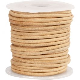Lederband, Dicke 2 mm, Beige, 10 m/ 1 Rolle [HOB-51555]