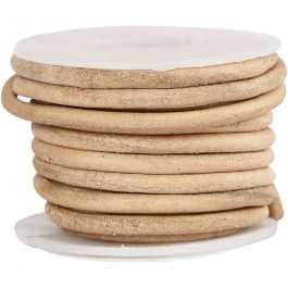 Lederband, Dicke 4 mm, Natur, 5 m/ 1 Rolle [HOB-51557]