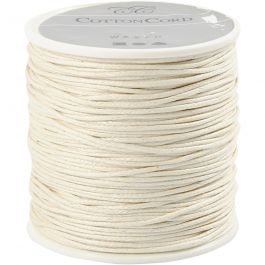 Baumwollband, Dicke 1 mm, Naturweiß, 40 m/ 1 Rolle [HOB-51568]