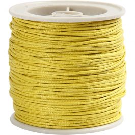 Baumwollband, Dicke 1 mm, Gelb, 40 m/ 1 Rolle [HOB-51569]