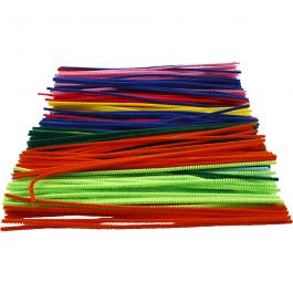 Chenilledraht, L 30 cm, Dicke 4 mm, Sortierte Farben, 300 sort./ 1 Pck [HOB-51640]