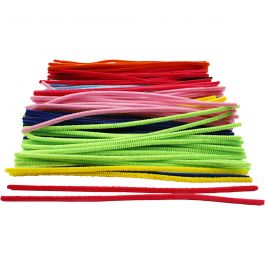 Chenilledraht, L 30 cm, Dicke 6 mm, Sortierte Farben, 200 sort./ 1 Pck [HOB-51642]