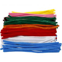 Chenilledraht, L 30 cm, Dicke 9 mm, Sortierte Farben, 200 sort./ 1 Pck [HOB-51644]