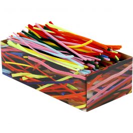 Chenilledraht, L 30 cm, Dicke 4+6+9 mm, Sortierte Farben, 700 sort./ 1 Pck [HOB-51645]