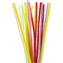 Chenilledraht, L 30 cm, Dicke 6 mm, Frühlingsfarben, 24 sort./ 1 Pck [HOB-51649]