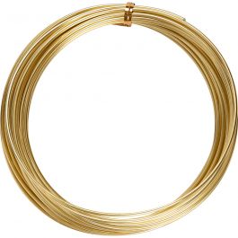 Aluminiumdraht, rund, Dicke 2 mm, Gold, 10m/ 1 Rolle [HOB-518324]