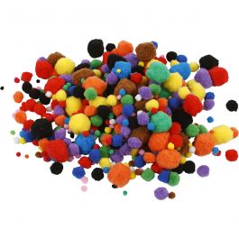 Pompons, D 5-40 mm, Sortierte Farben, 42 g/ 1 Pck [HOB-518900]