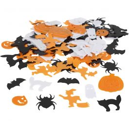 Pailletten - Sortiment, Größe 10-20 mm, Schwarz, Orange, Weiß, 15 g/ 1 Pck [HOB-521740]