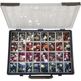 Strasssteine - Sortiment, D 6-16 mm, Sortierte Farben, 32x360 Stk/ 1 Pck [HOB-52240]