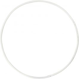 Ring aus Metalldraht, D 10 cm, Dicke 2 mm, Weiß, 10 Stk/ 1 Pck [HOB-52409]