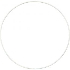 Ring aus Metalldraht, D 15 cm, Dicke 2 mm, Weiß, 10 Stk/ 1 Pck [HOB-52410]
