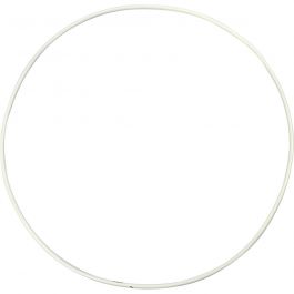 Ring aus Metalldraht, D 20 cm, Dicke 3 mm, Weiß, 5 Stk/ 1 Pck [HOB-52412]
