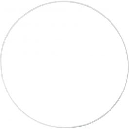 Ring aus Metalldraht, D 30 cm, Dicke 3 mm, Weiß, 5 Stk/ 1 Pck [HOB-52413]